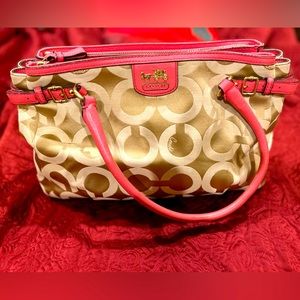Coach monogramed printed ladies bag